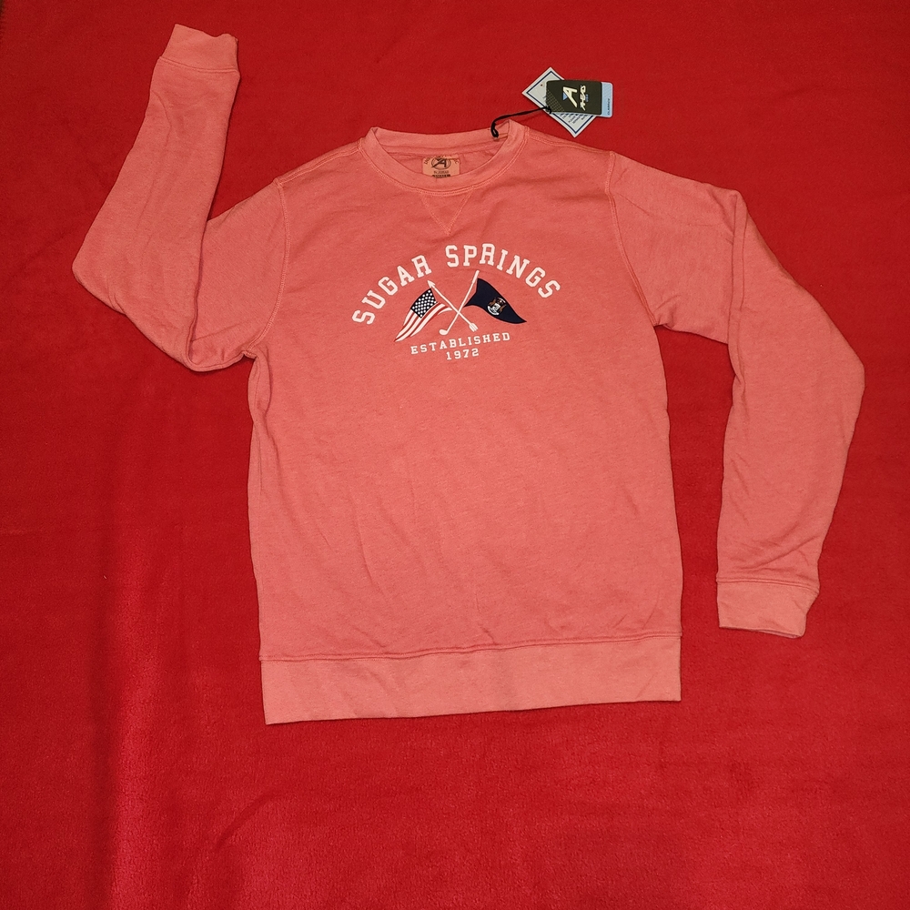 Ahead Sugar Springs Golf Club Crewneck Sweatshirt Women Small Pullover. Coral